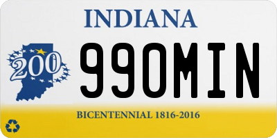 IN license plate 990MIN