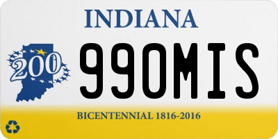 IN license plate 990MIS