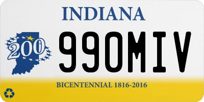 IN license plate 990MIV