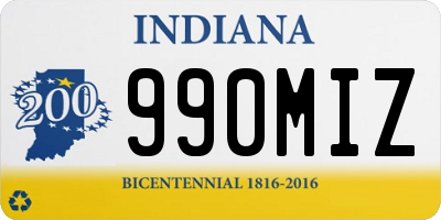 IN license plate 990MIZ