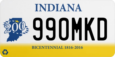 IN license plate 990MKD