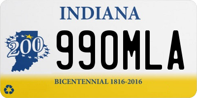 IN license plate 990MLA