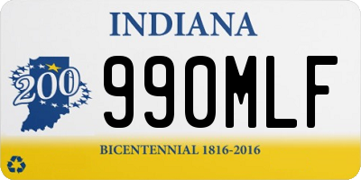 IN license plate 990MLF