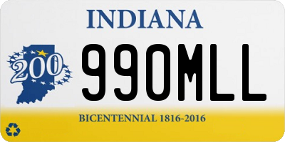 IN license plate 990MLL