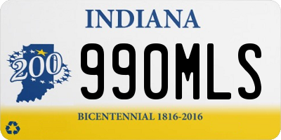 IN license plate 990MLS