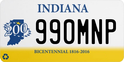 IN license plate 990MNP