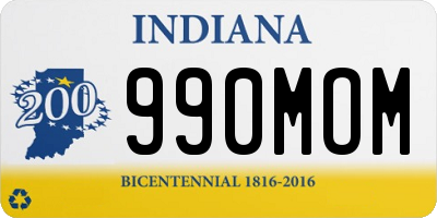 IN license plate 990MOM