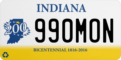 IN license plate 990MON