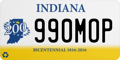 IN license plate 990MOP