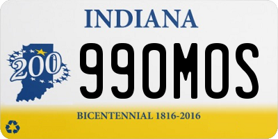 IN license plate 990MOS