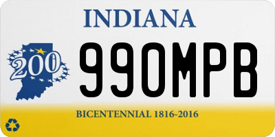 IN license plate 990MPB