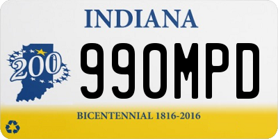 IN license plate 990MPD