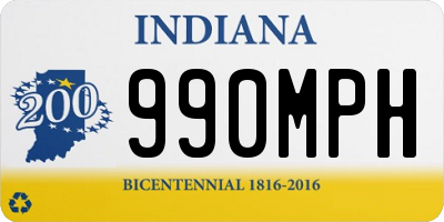 IN license plate 990MPH