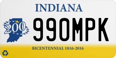 IN license plate 990MPK