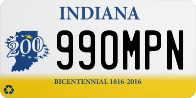 IN license plate 990MPN