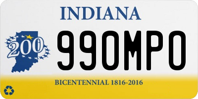 IN license plate 990MPO