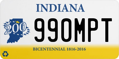 IN license plate 990MPT