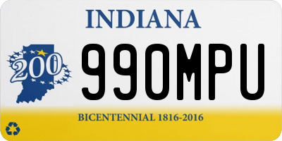 IN license plate 990MPU