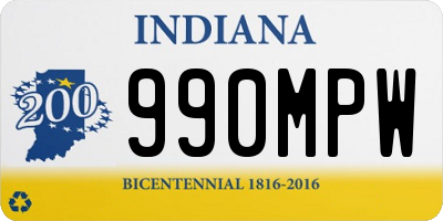 IN license plate 990MPW