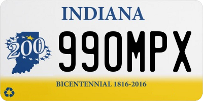 IN license plate 990MPX