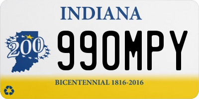 IN license plate 990MPY
