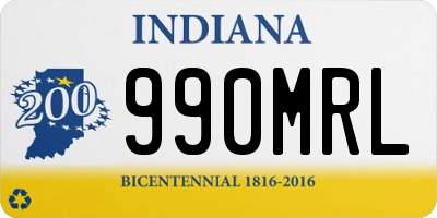 IN license plate 990MRL