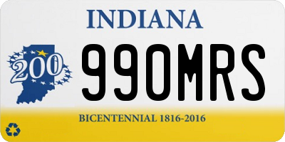 IN license plate 990MRS