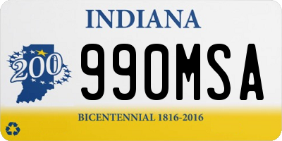 IN license plate 990MSA