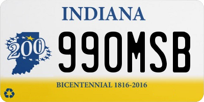 IN license plate 990MSB