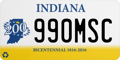 IN license plate 990MSC