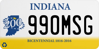 IN license plate 990MSG