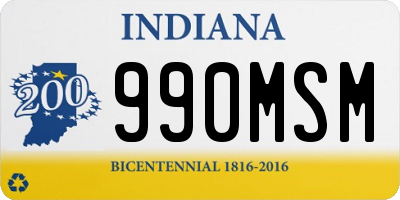 IN license plate 990MSM