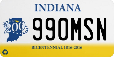 IN license plate 990MSN