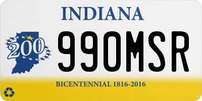 IN license plate 990MSR