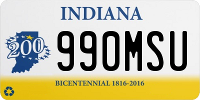 IN license plate 990MSU