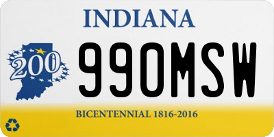 IN license plate 990MSW