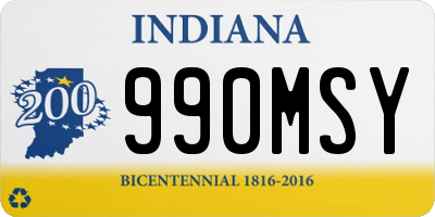 IN license plate 990MSY