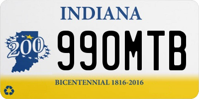 IN license plate 990MTB