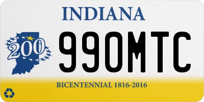 IN license plate 990MTC