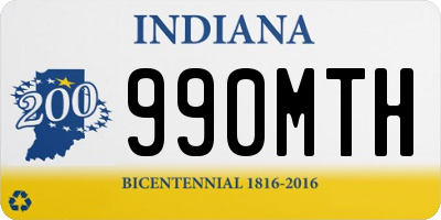 IN license plate 990MTH