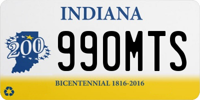 IN license plate 990MTS