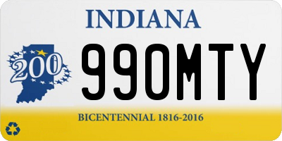 IN license plate 990MTY