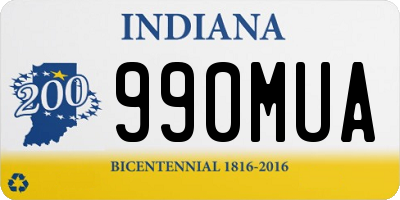 IN license plate 990MUA