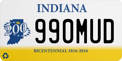 IN license plate 990MUD