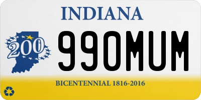 IN license plate 990MUM