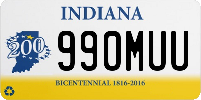IN license plate 990MUU
