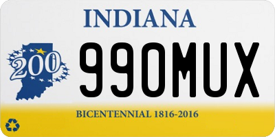 IN license plate 990MUX