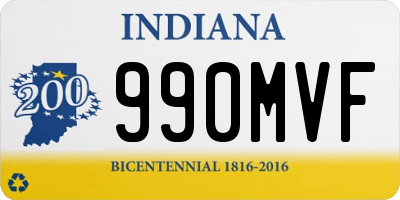 IN license plate 990MVF