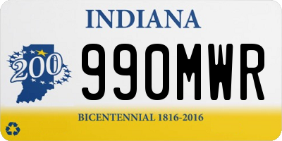 IN license plate 990MWR