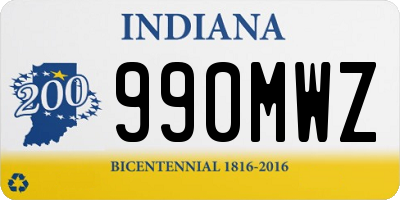 IN license plate 990MWZ